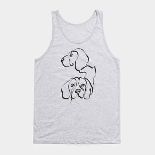 Abstract Line Dachsund Tank Top